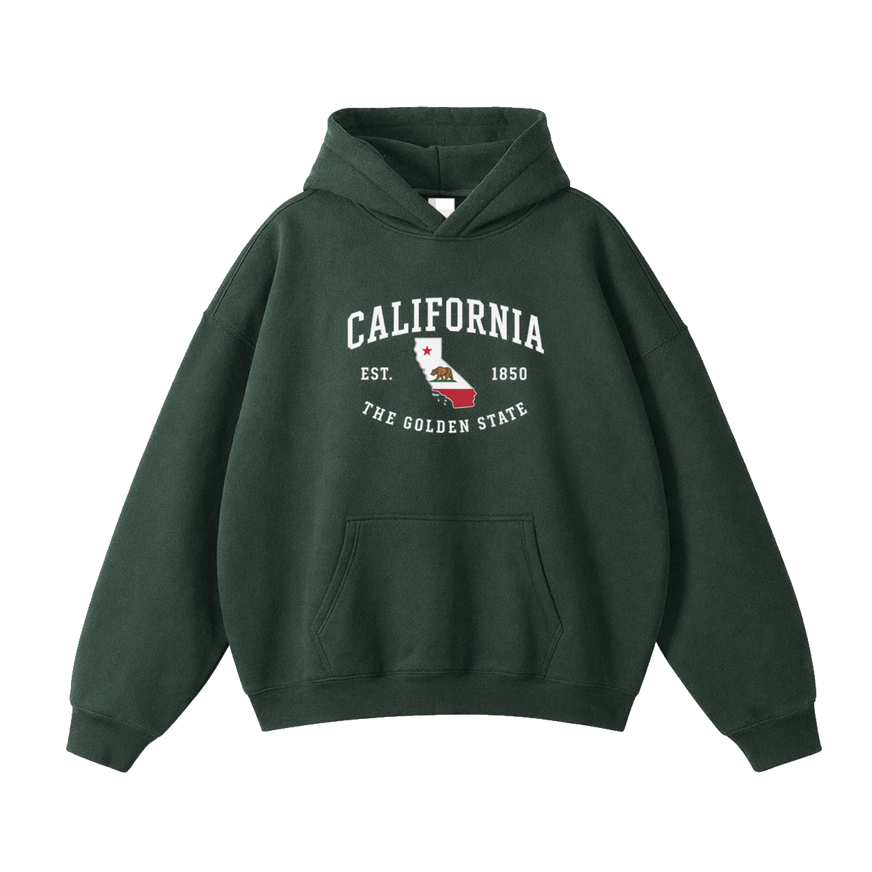 Collection 8 California Oversize Fleeced Hoodie - Eden Green front