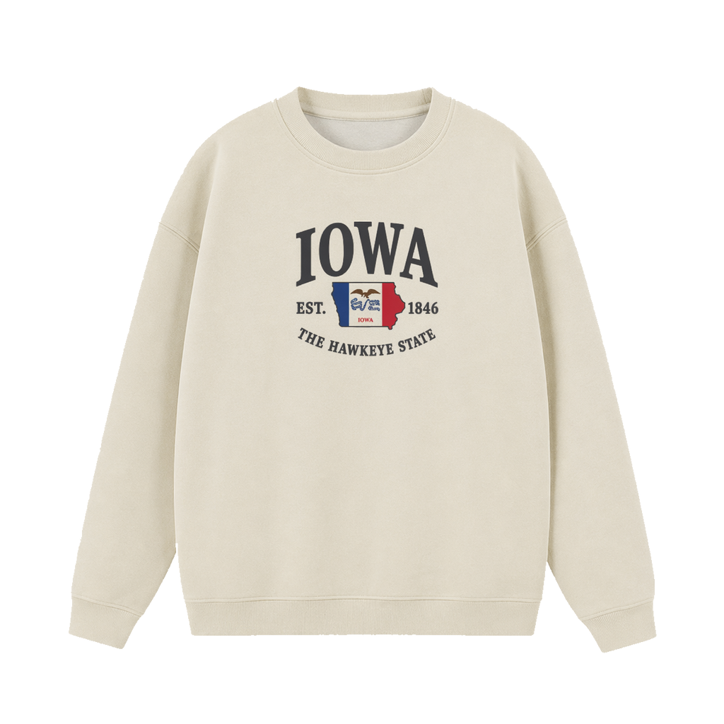 Collection 8 Iowa Essential Heavyweight Crewneck Sweatshirt - Cream front