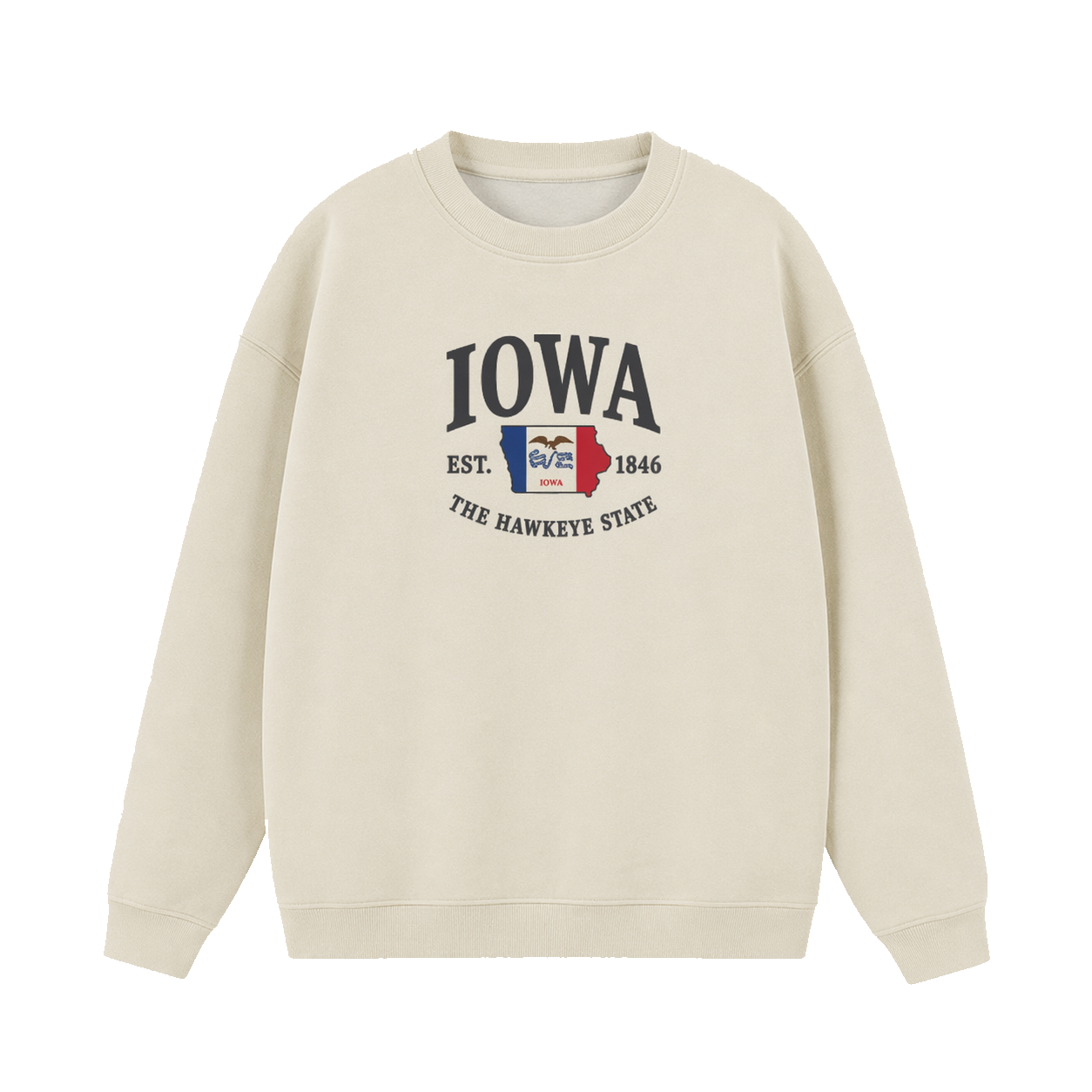 Collection 8 Iowa Essential Heavyweight Crewneck Sweatshirt - Cream front