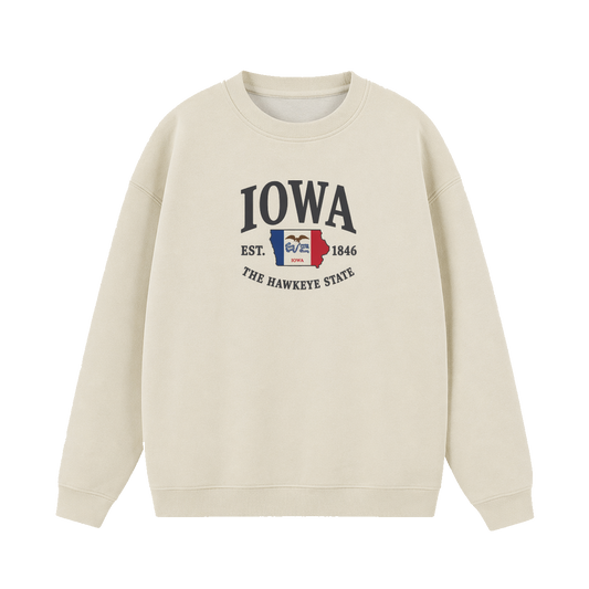 Collection 8 Iowa Essential Heavyweight Crewneck Sweatshirt - Cream front