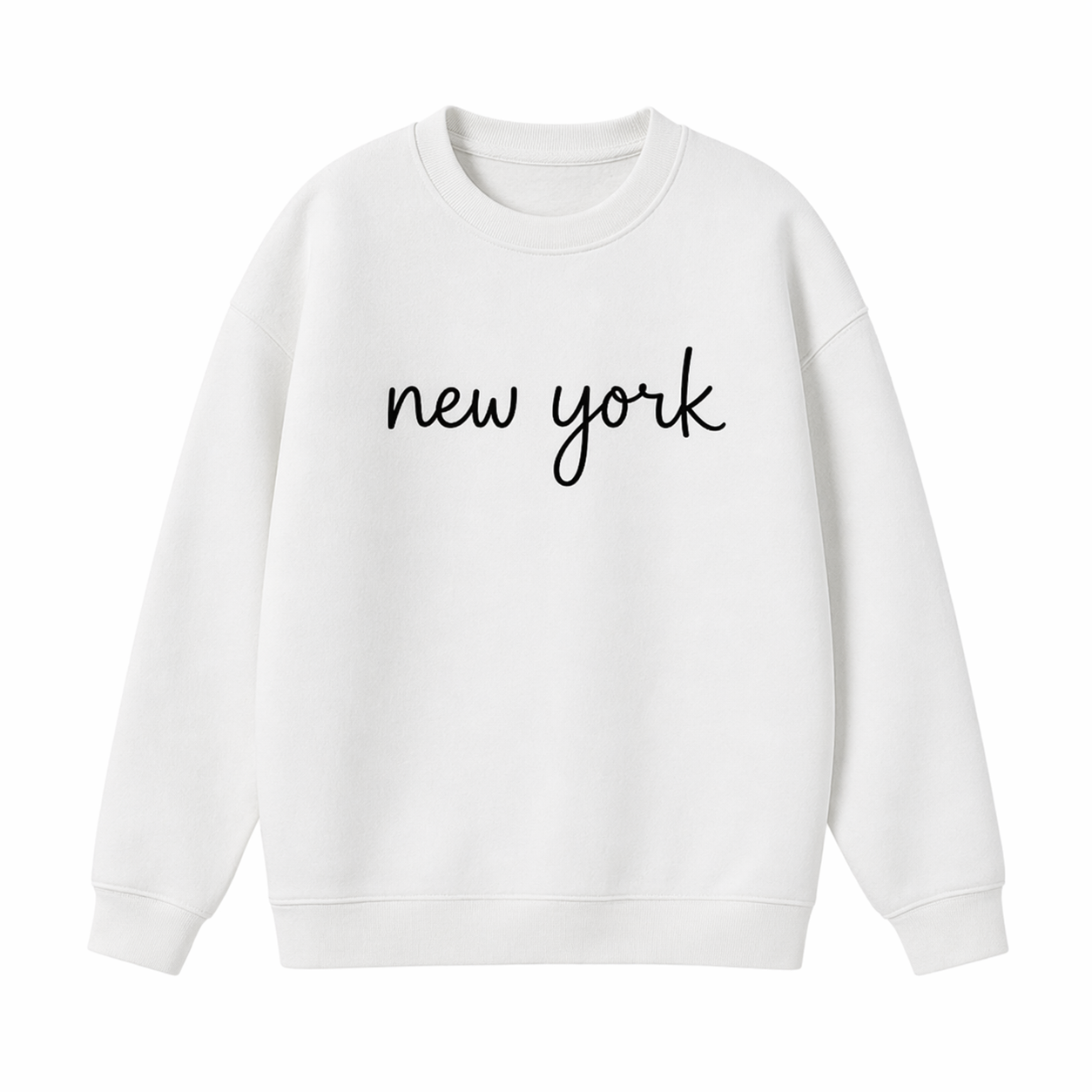 Collection 3 New York Essential Heavyweight Crewneck Sweatshirt - White front