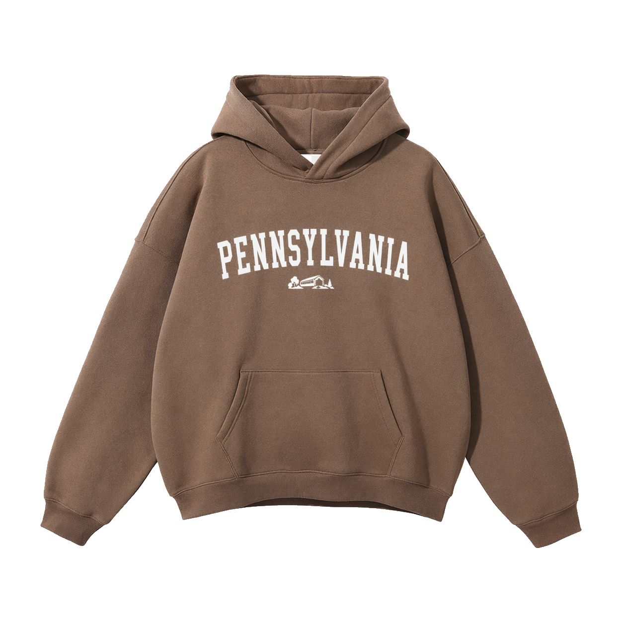 Collection 9 Pennsylvania Oversize Fleeced Hoodie - Brown front