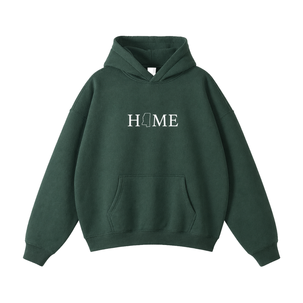 Collection 5 Mississippi Oversize Fleeced Hoodie - Eden Green front