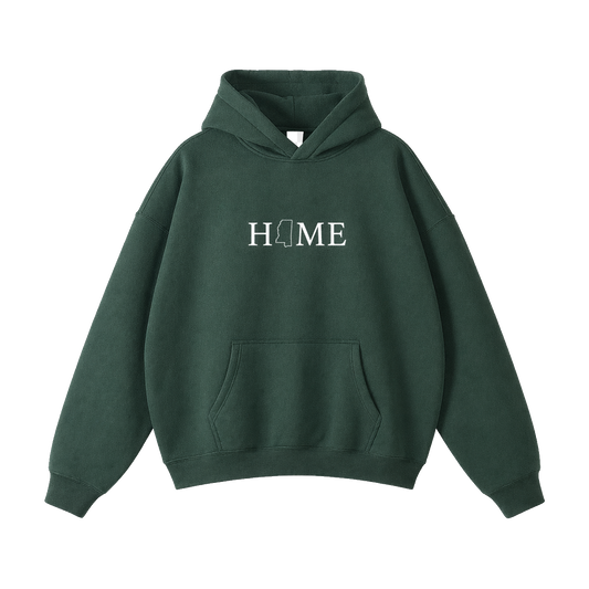 Collection 5 Mississippi Oversize Fleeced Hoodie - Eden Green front