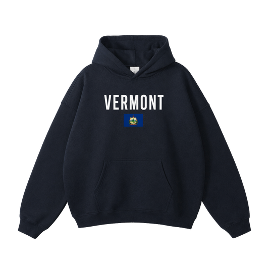 Collection 7 Vermont Oversize Fleeced Hoodie - Black front
