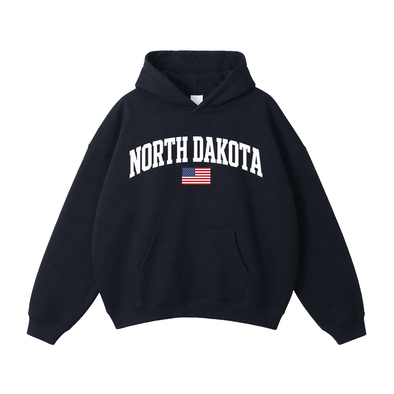 Collection 2 North Dakota Oversize Fleeced Hoodie - Black front