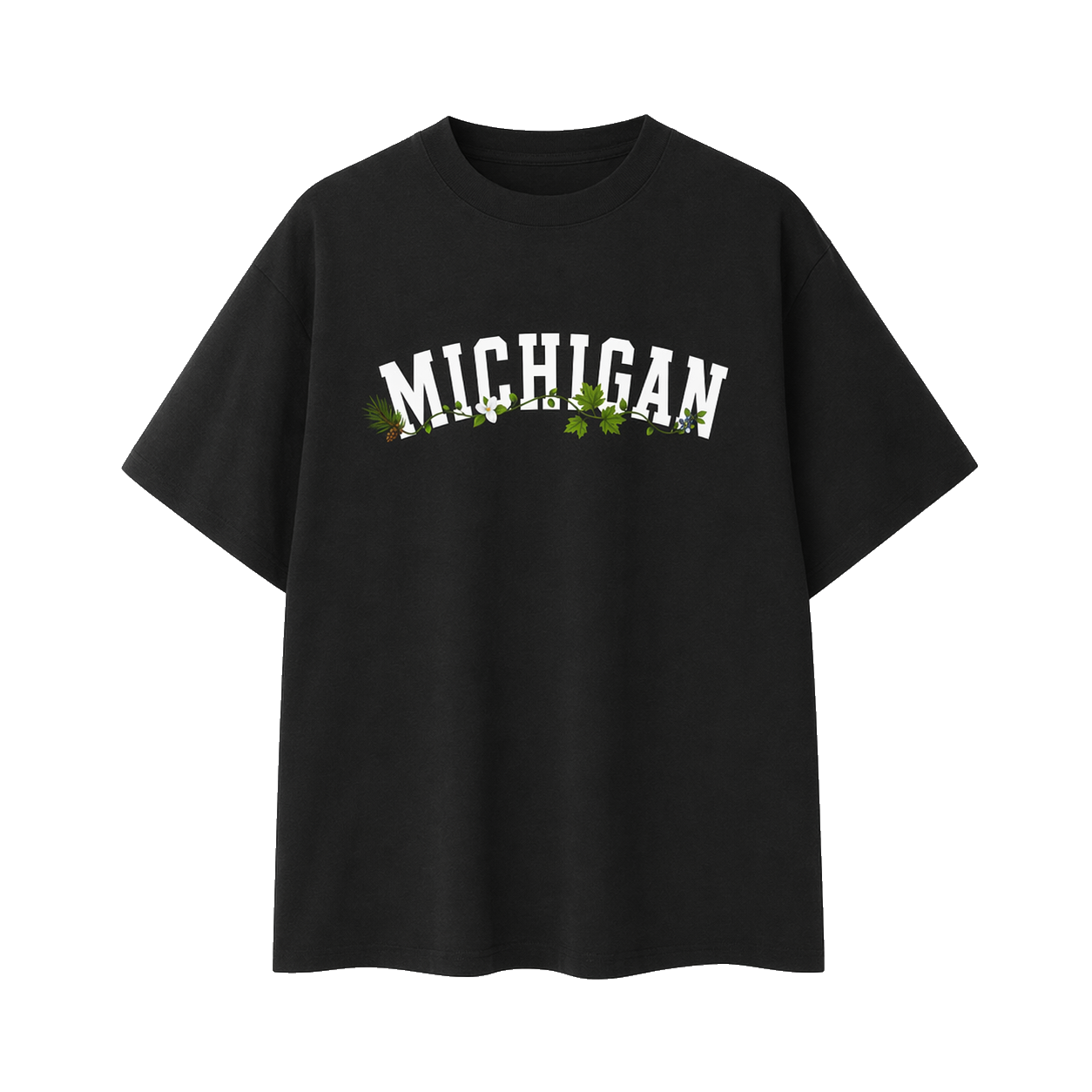 Collection 10 Michigan Essential Cotton T-Shirt - Black front