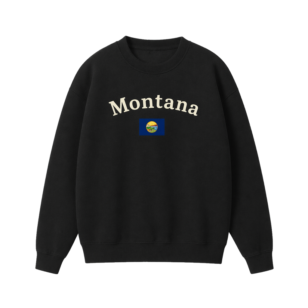 Collection 6 Montana Essential Heavyweight Crewneck Sweatshirt - Black front