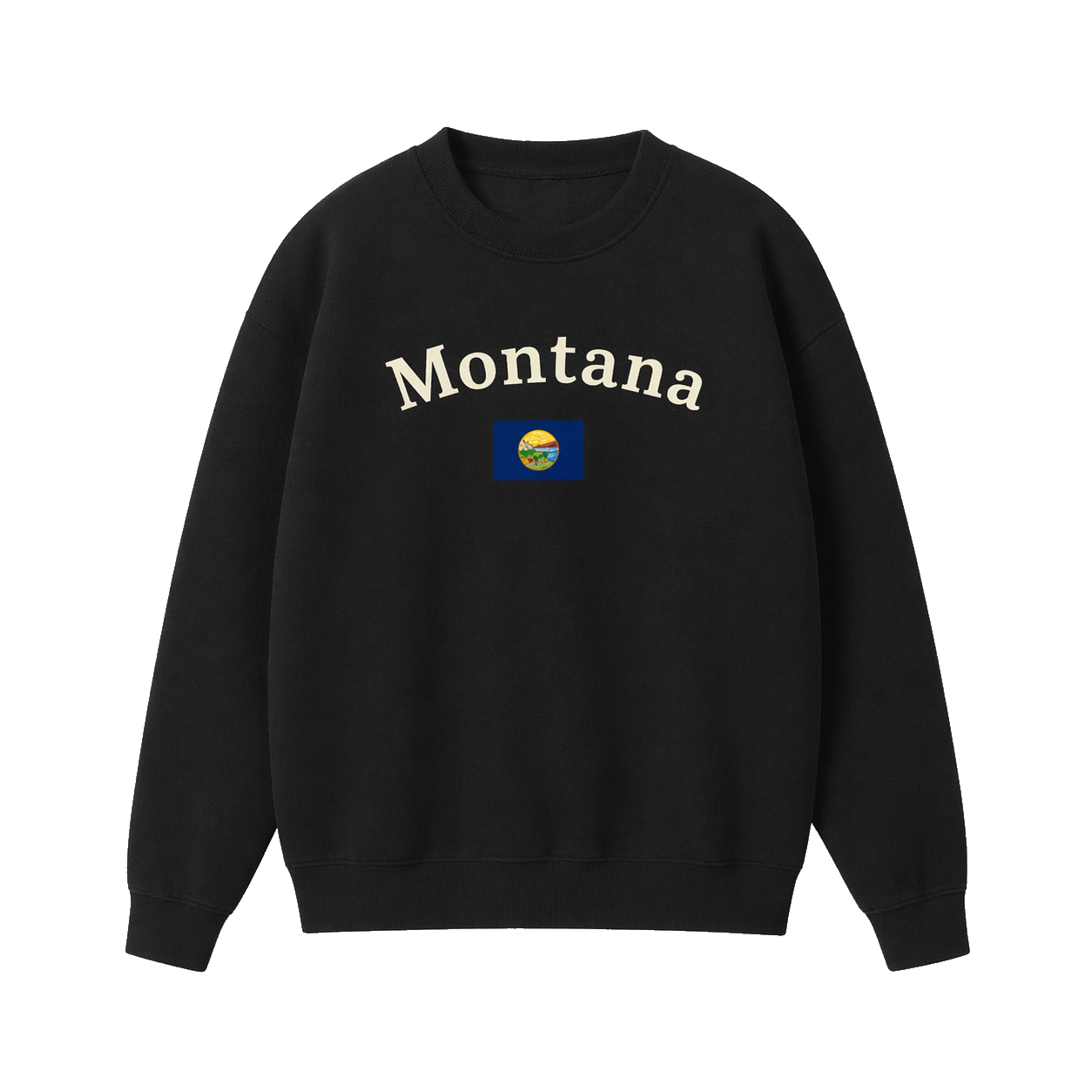 Collection 6 Montana Essential Heavyweight Crewneck Sweatshirt - Black front