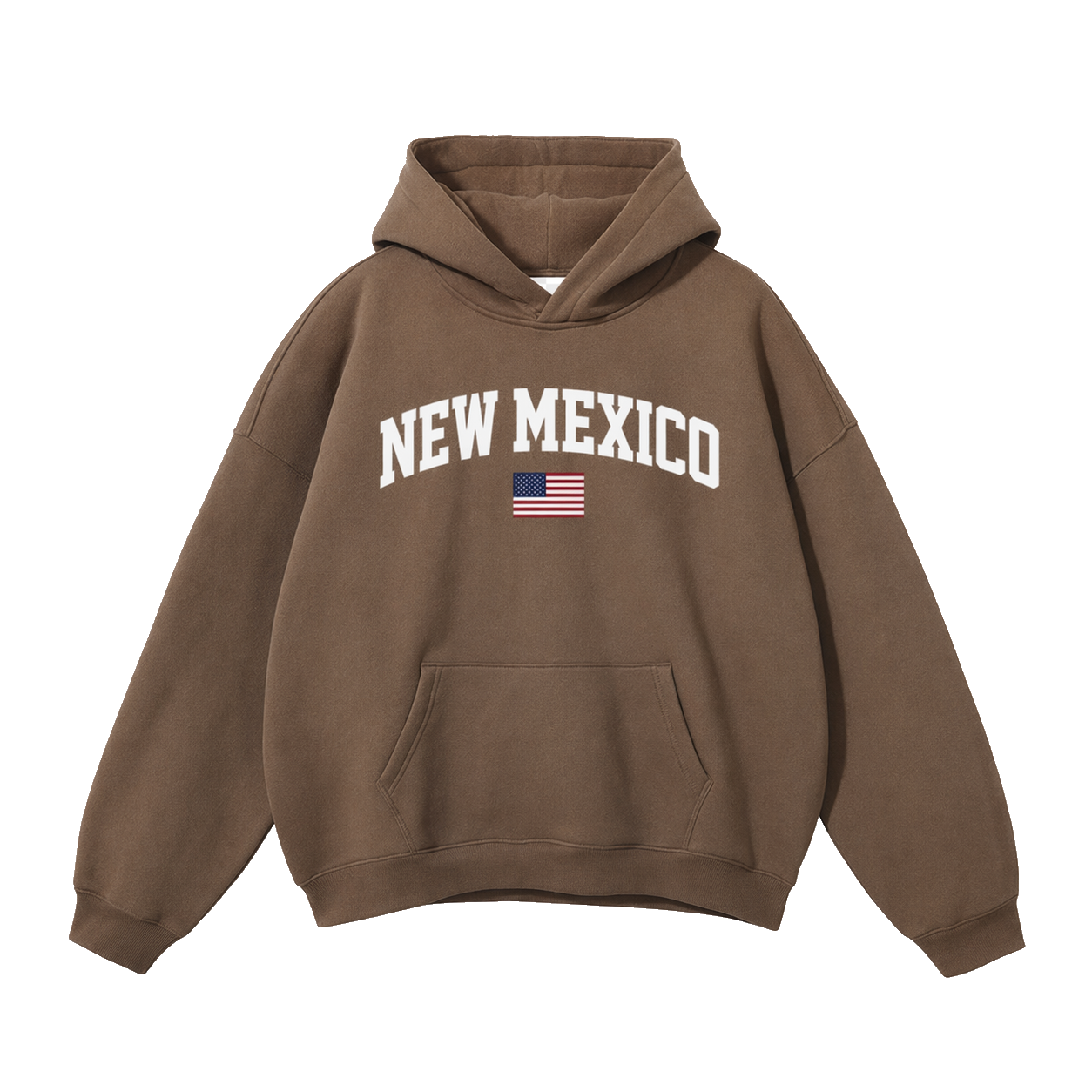 Collection 2 New Mexico Oversize Fleeced Hoodie - Brown front
