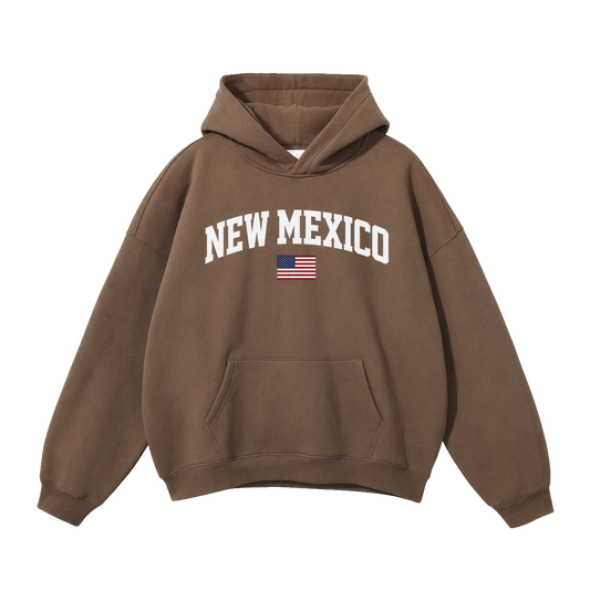 Collection 2 New Mexico Oversize Fleeced Hoodie - Brown front