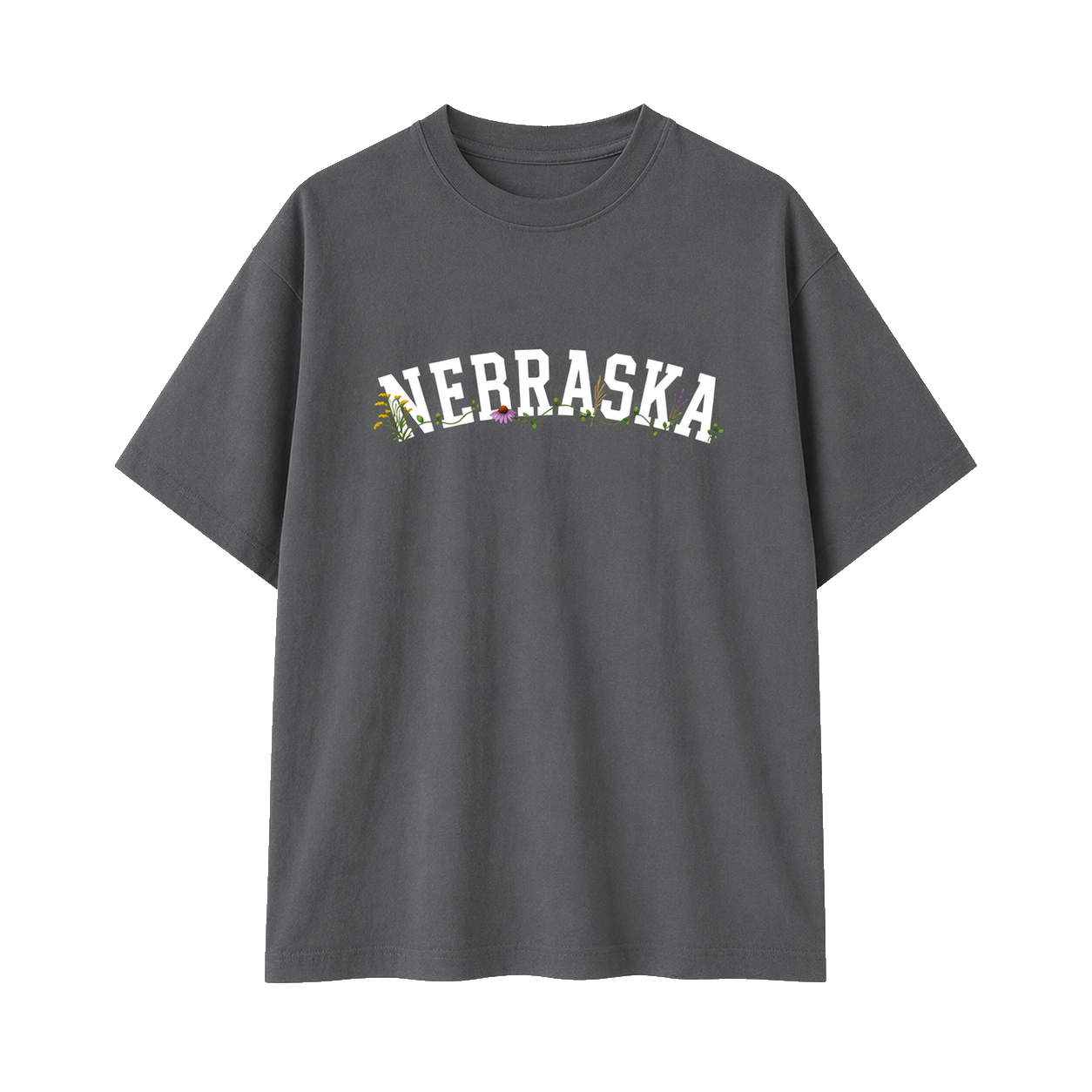 Collection 10 Nebraska Essential Cotton T-Shirt - Dark Gray front