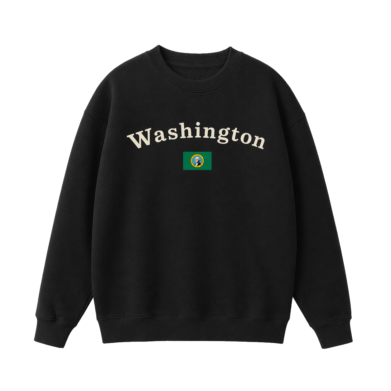 Collection 6 Washington Essential Heavyweight Crewneck Sweatshirt - Black front
