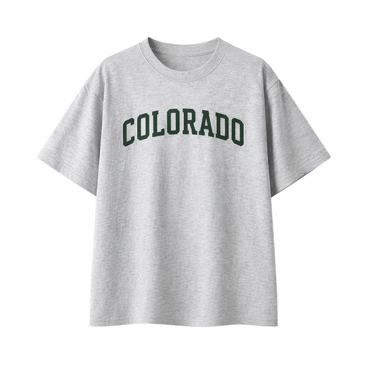 Collection 1 Colorado Essential Cotton T-Shirt - White Gray front