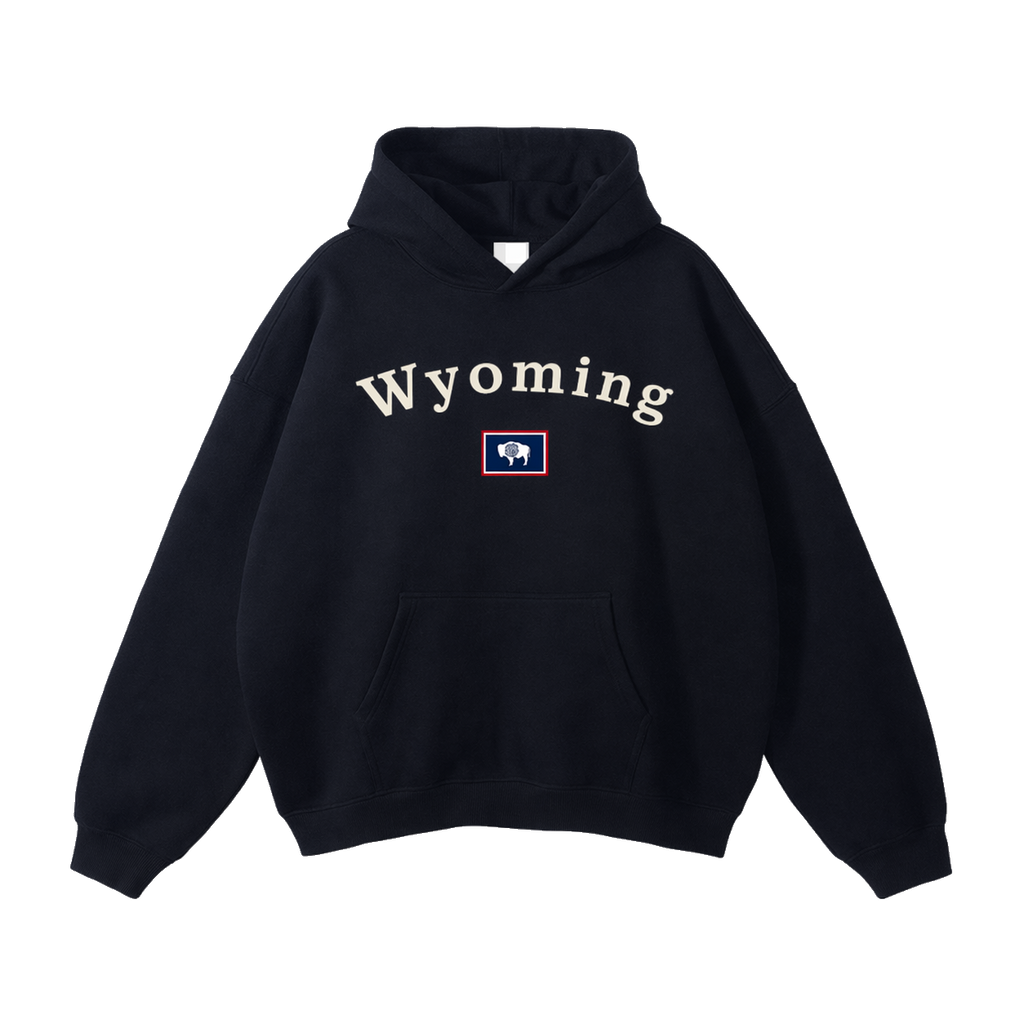 Collection 6 Wyoming Oversize Fleeced Hoodie - Black front