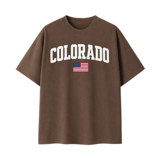 Collection 2 Colorado Essential Cotton T-Shirt - Coffee front