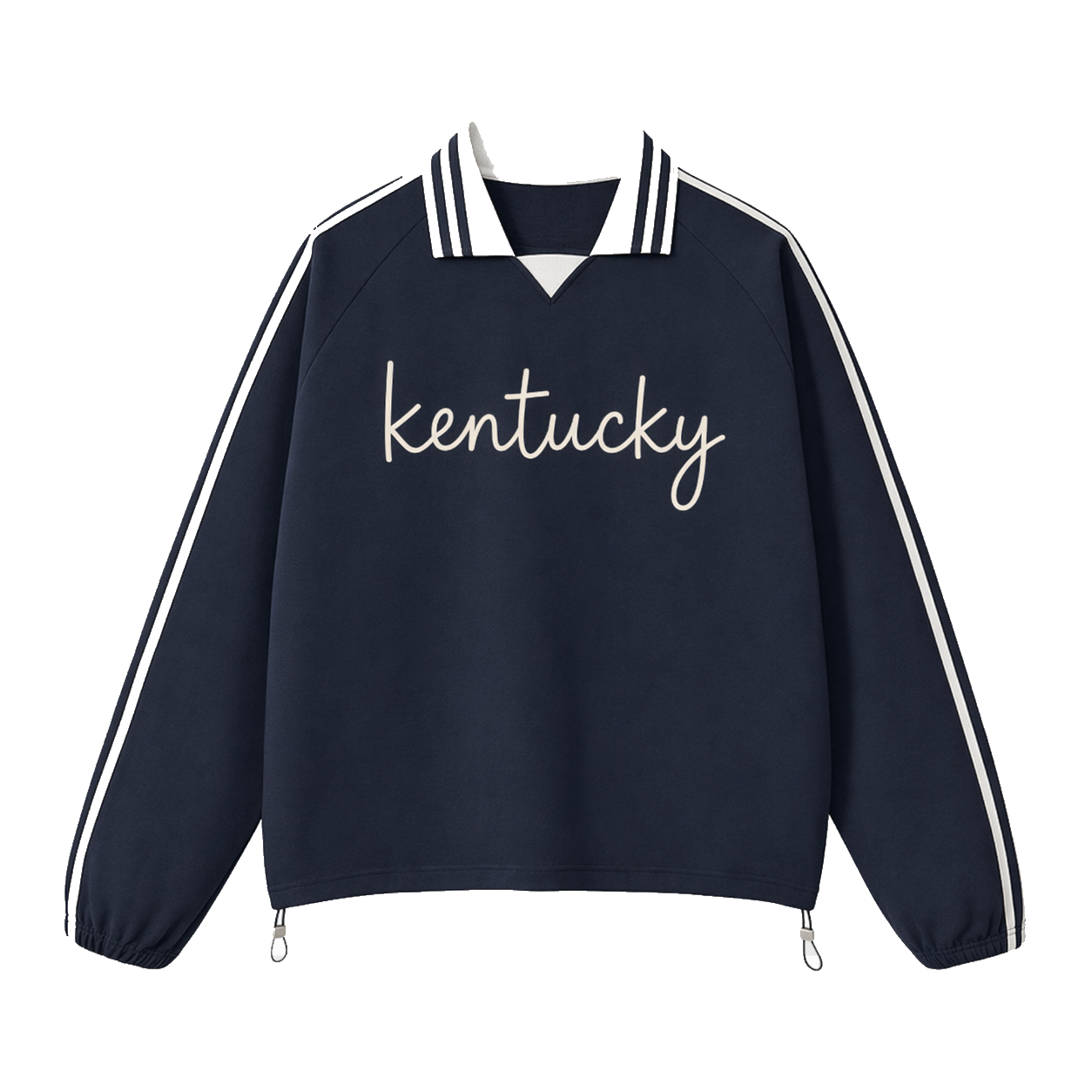 Collection 3 Kentucky Contrast Striped Lapel Collar Sweatshirt - Royal Blue front