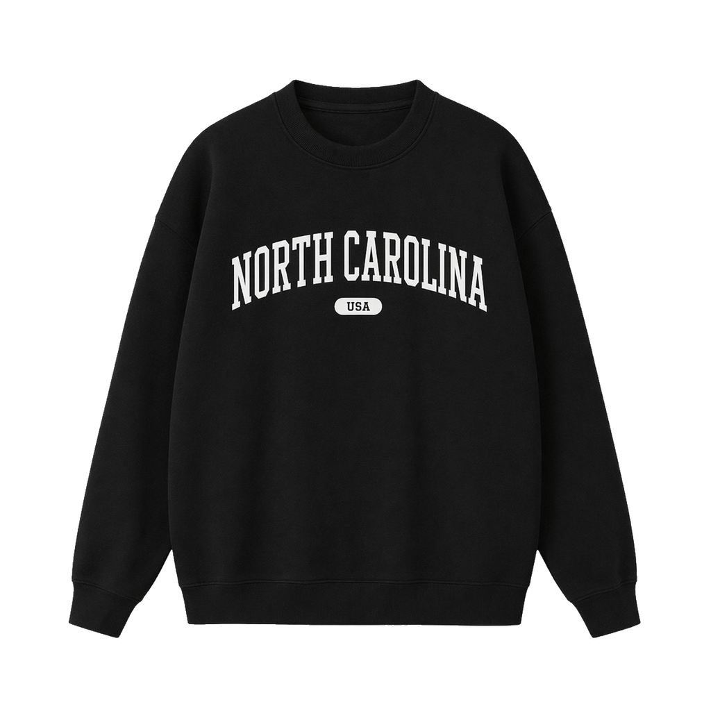 Collection 4 North Carolina Essential Heavyweight Crewneck Sweatshirt - Black front