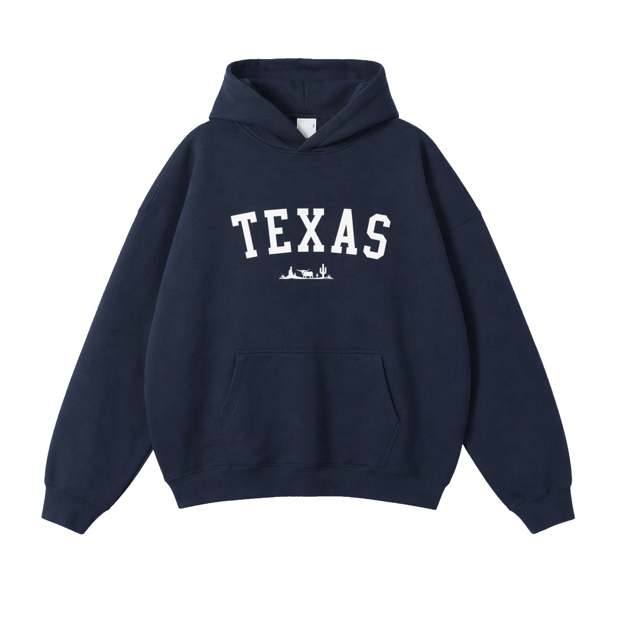 Collection 9 Texas Oversize Fleeced Hoodie - Navy Blue front