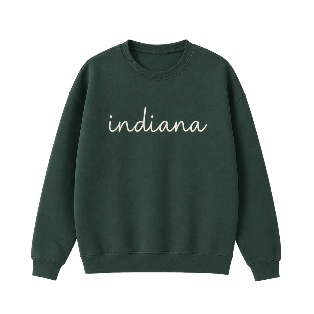 Collection 3 Indiana Essential Heavyweight Crewneck Sweatshirt - Dark Green front