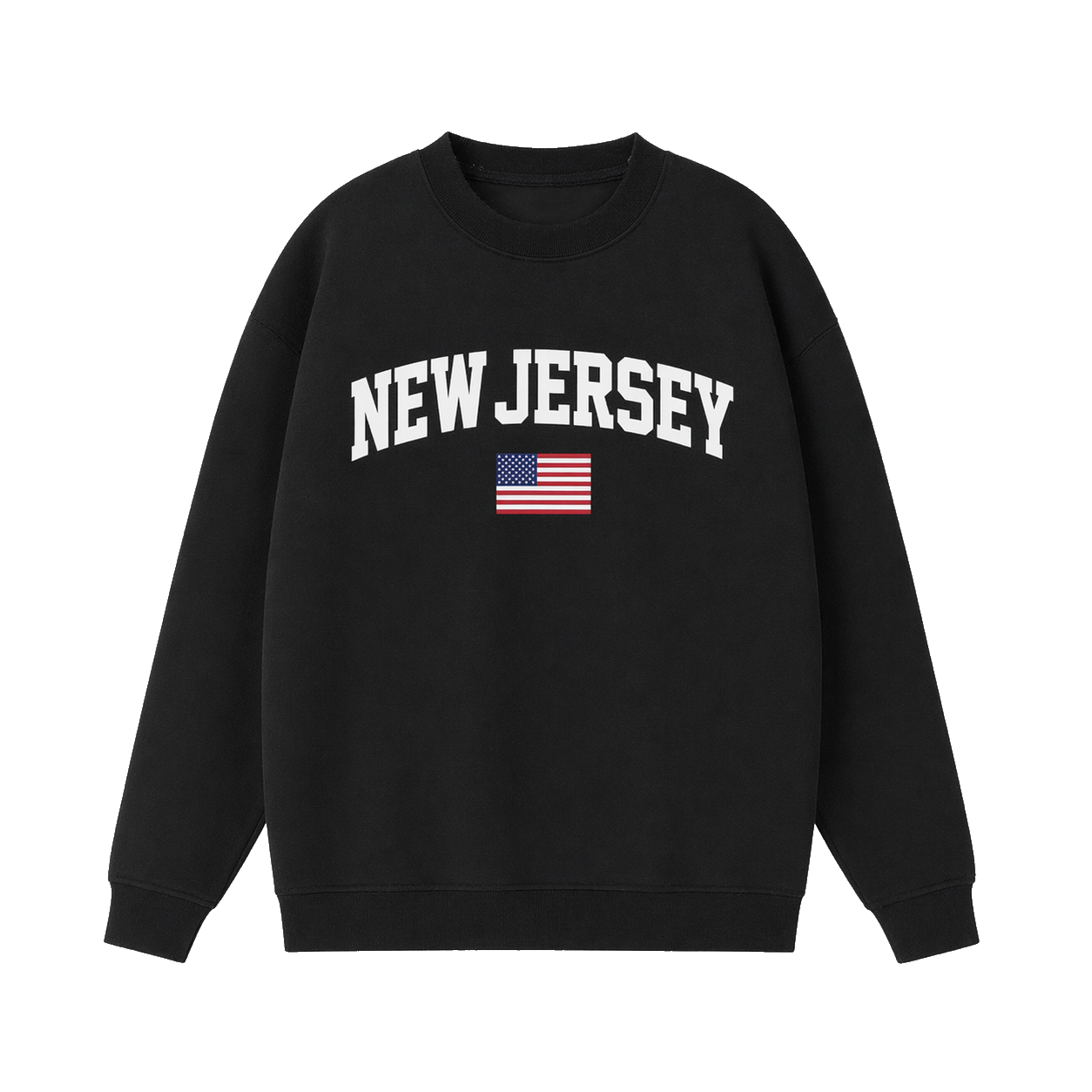 Collection 2 New Jersey Essential Heavyweight Crewneck Sweatshirt - Black front