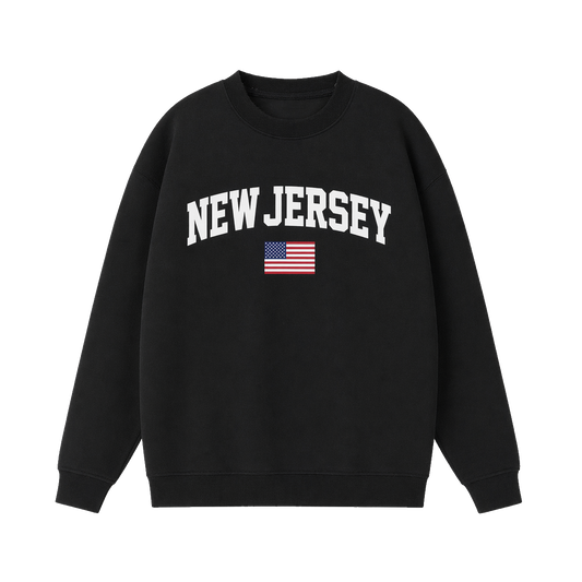 Collection 2 New Jersey Essential Heavyweight Crewneck Sweatshirt - Black front