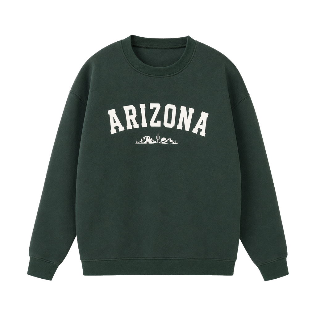 Collection 9 Arizona Essential Heavyweight Crewneck Sweatshirt - Dark Green front