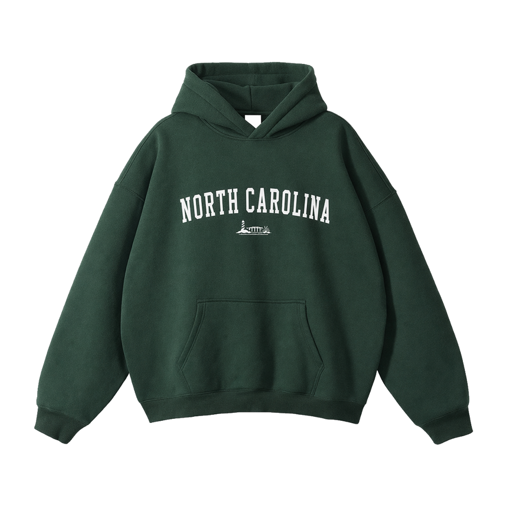 Collection 9 North Carolina Oversize Fleeced Hoodie - Eden Green front