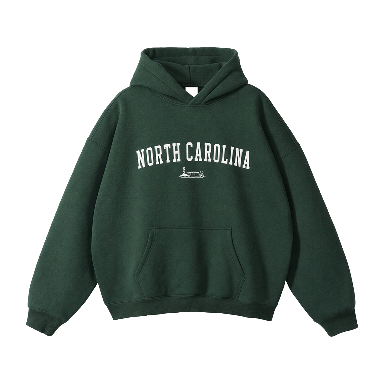 Collection 9 North Carolina Oversize Fleeced Hoodie - Eden Green front