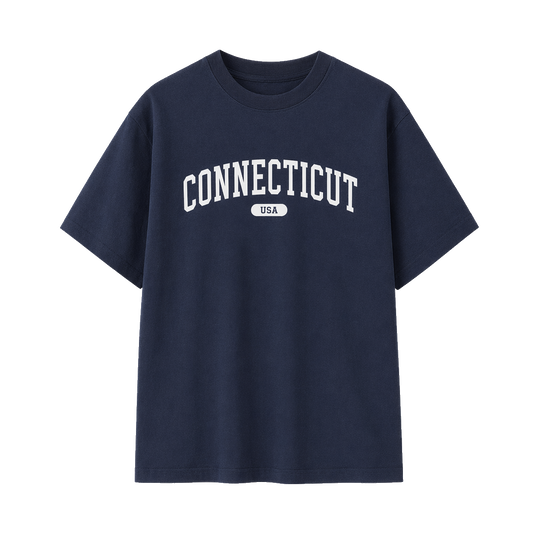 Collection 4 Connecticut Essential Cotton T-Shirt - Navy Blue front