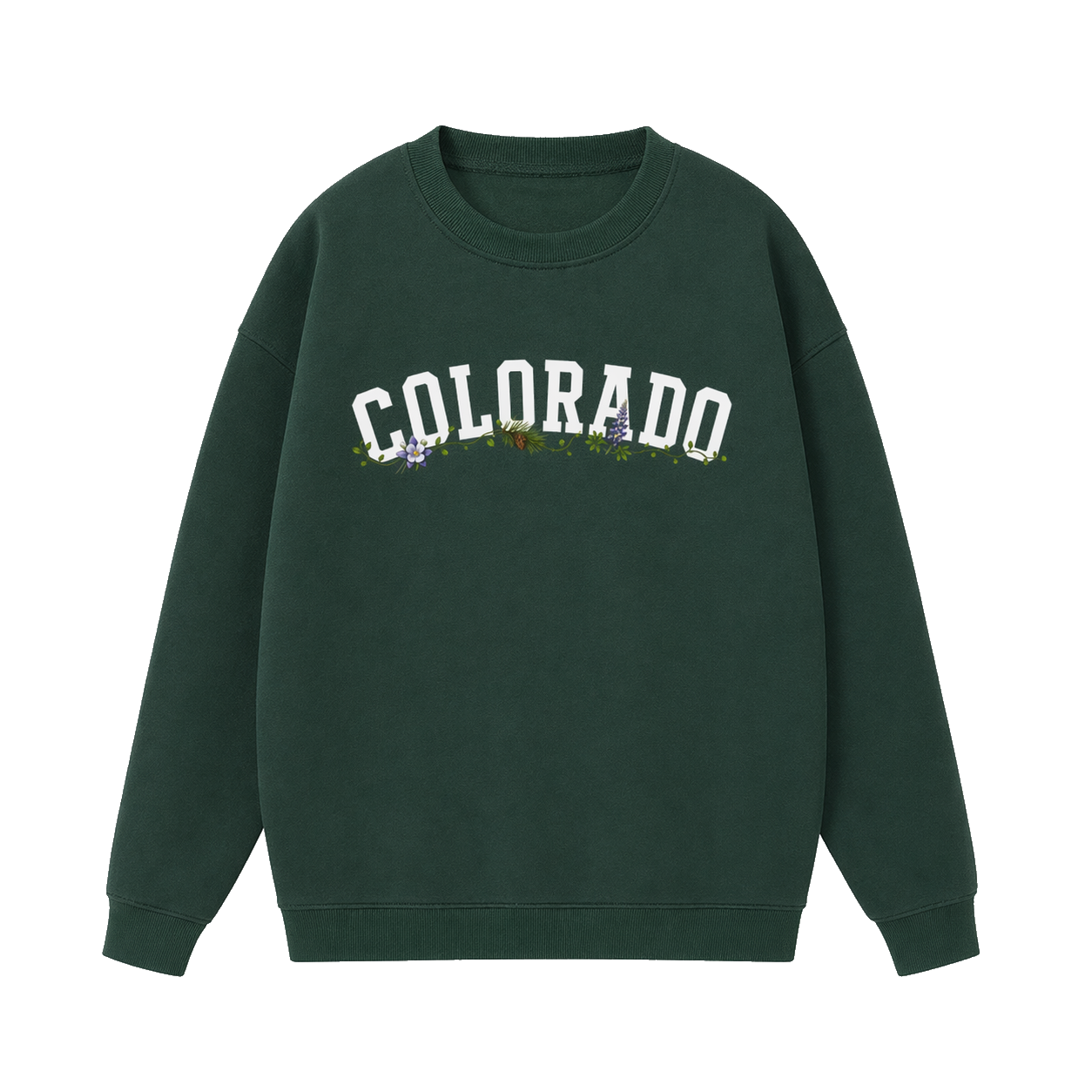 Collection 10 Colorado Essential Heavyweight Crewneck Sweatshirt - Dark Green front
