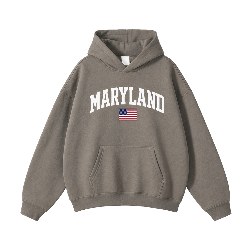 Collection 2 Maryland Oversize Fleeced Hoodie - Gray Coffee front