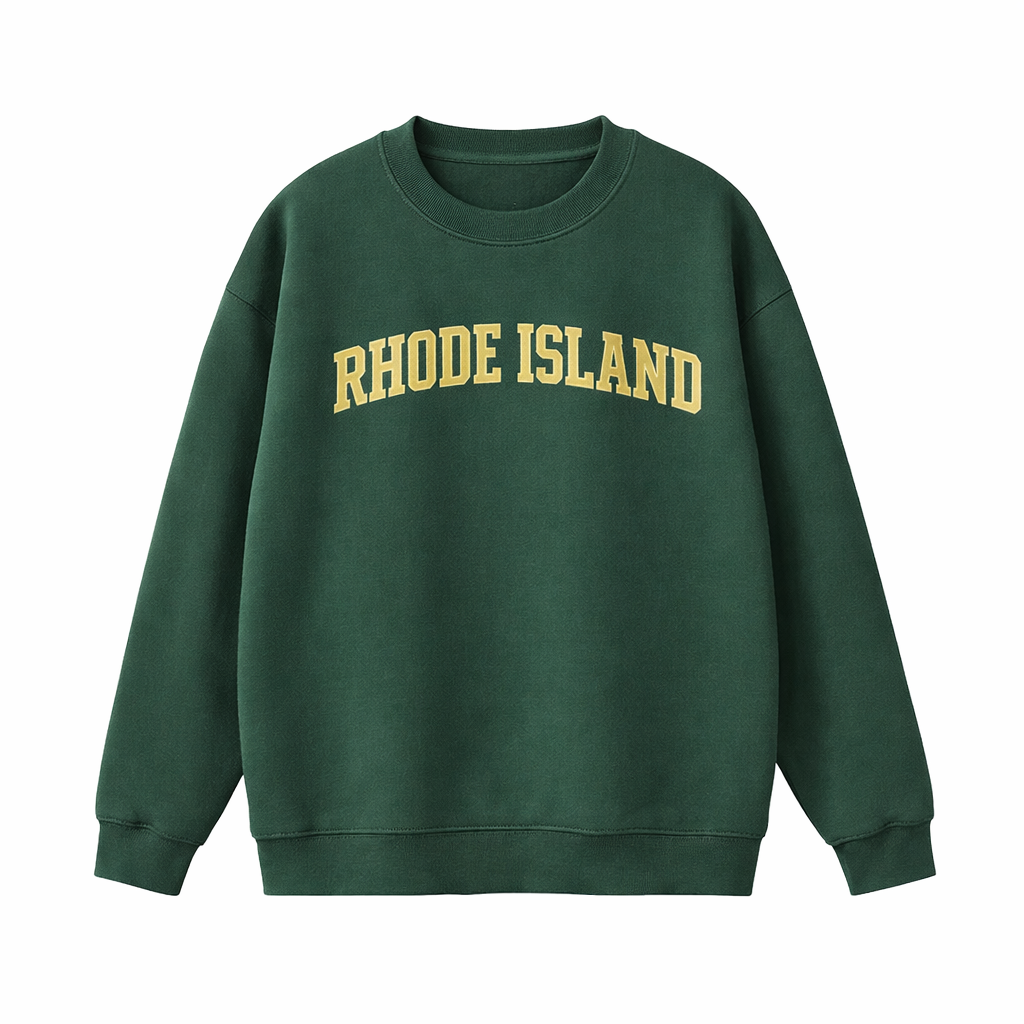 Collection 1 Rhode Island Essential Heavyweight Crewneck Sweatshirt - Dark Green front