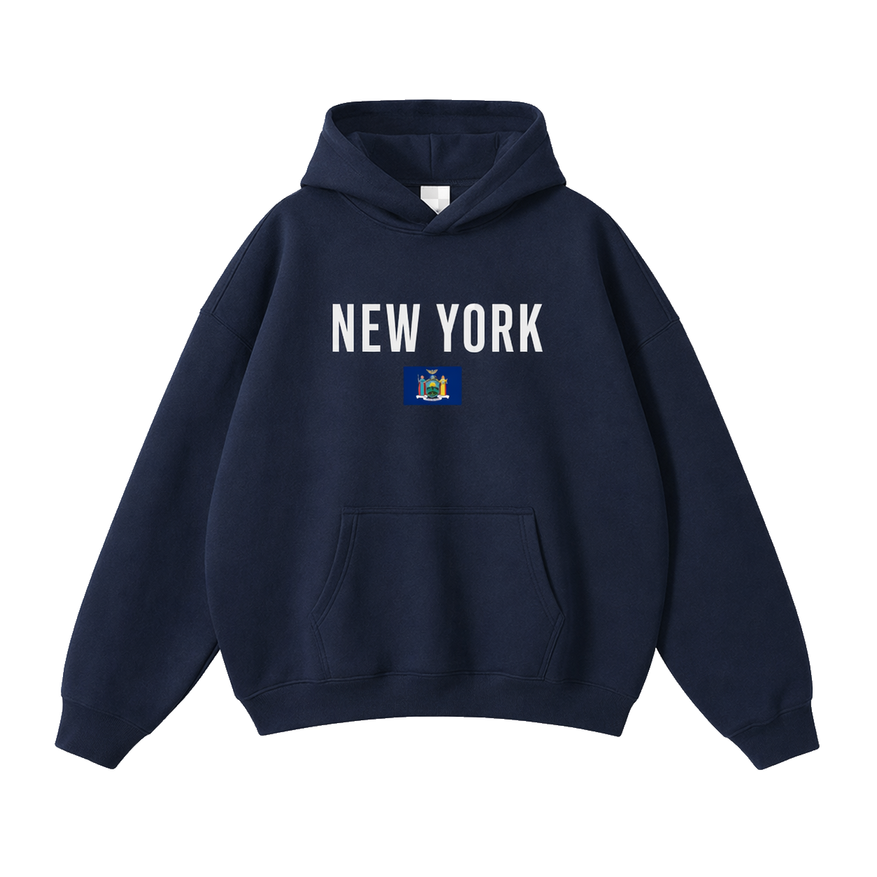 Collection 7 New York Oversize Fleeced Hoodie - Navy Blue front