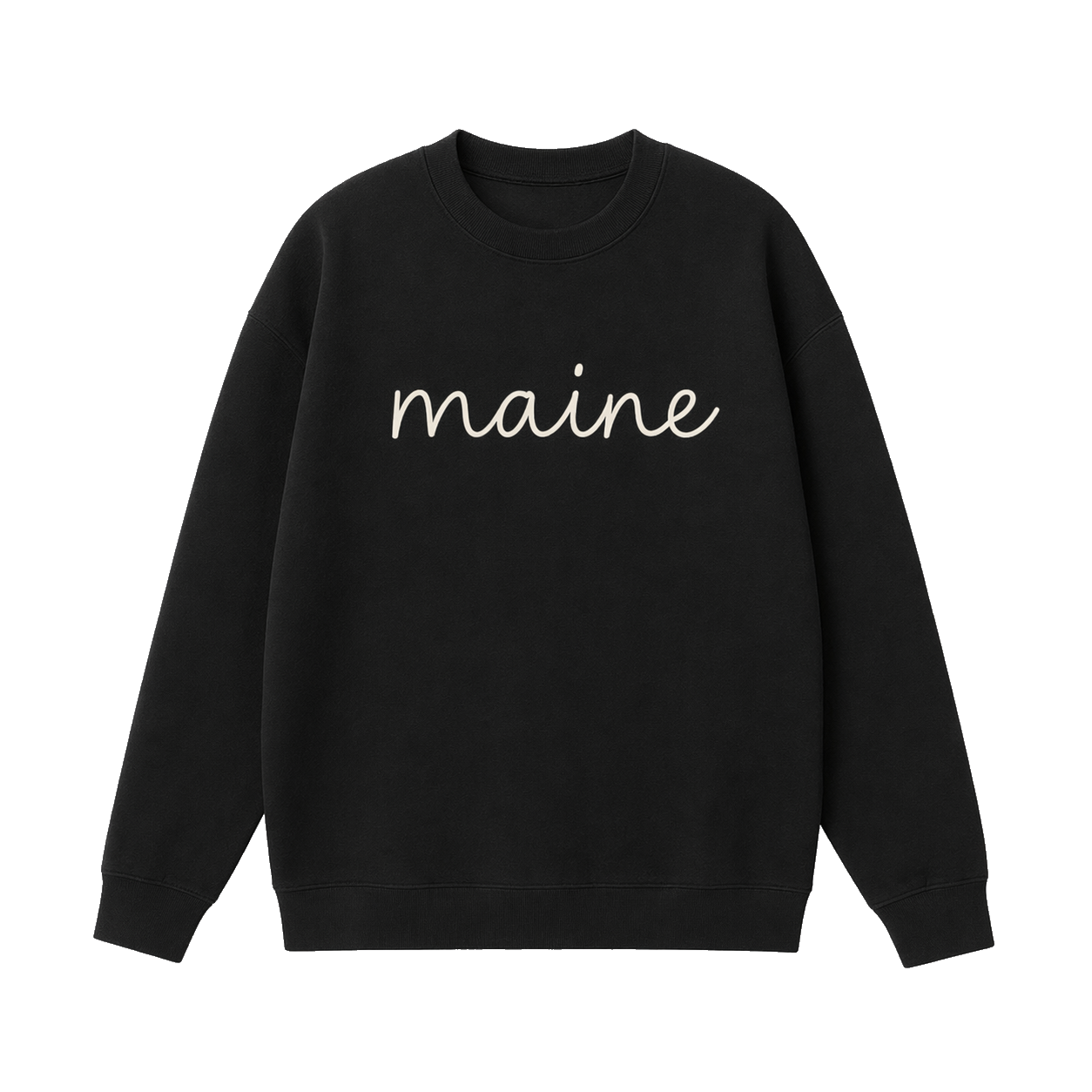 Collection 3 Maine Essential Heavyweight Crewneck Sweatshirt - Black front