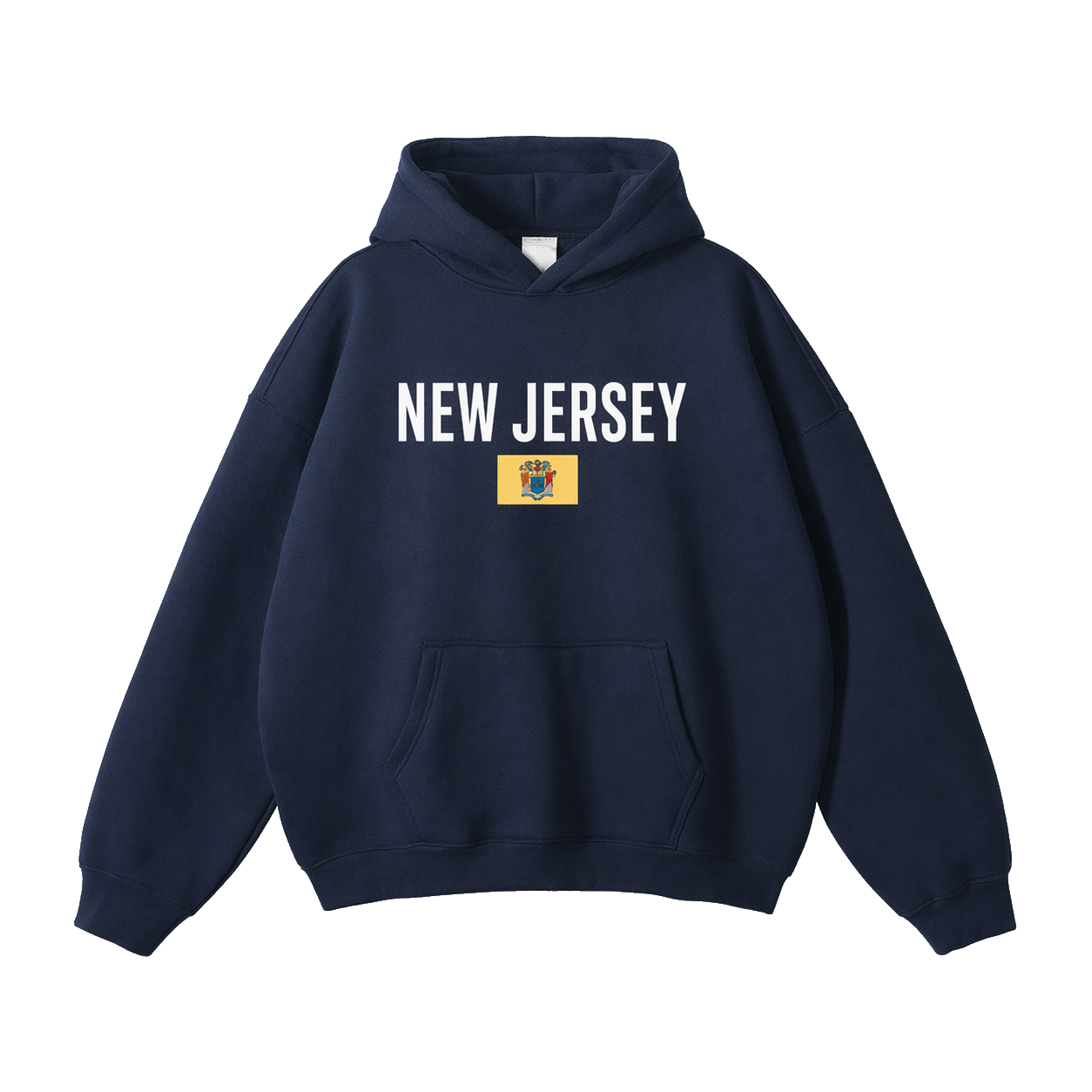 Collection 7 New Jersey Oversize Fleeced Hoodie - Navy Blue front