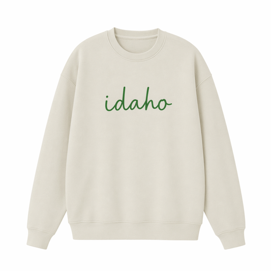 Collection 3 Idaho Essential Heavyweight Crewneck Sweatshirt - Cream front