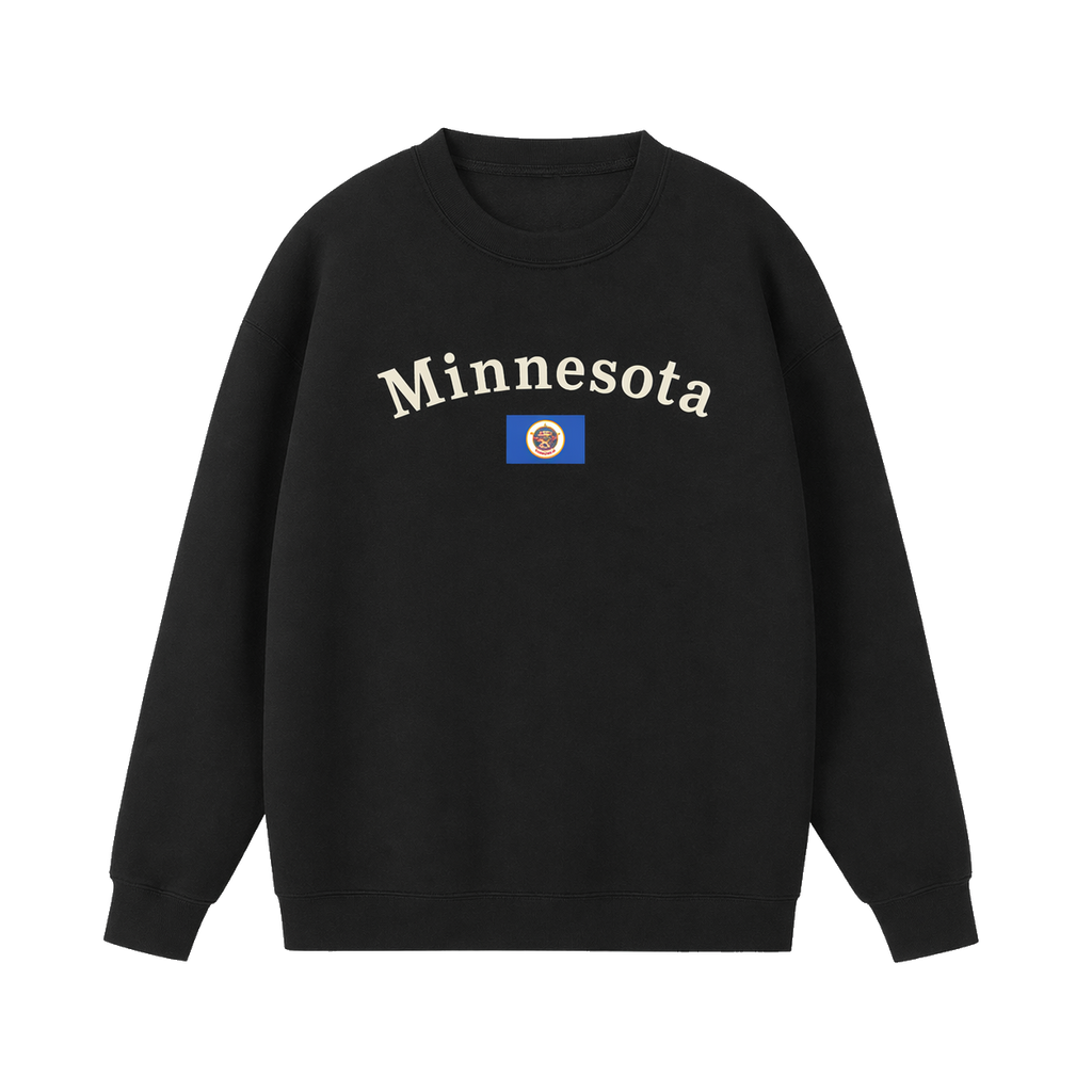 Collection 6 Minnesota Essential Heavyweight Crewneck Sweatshirt - Black front