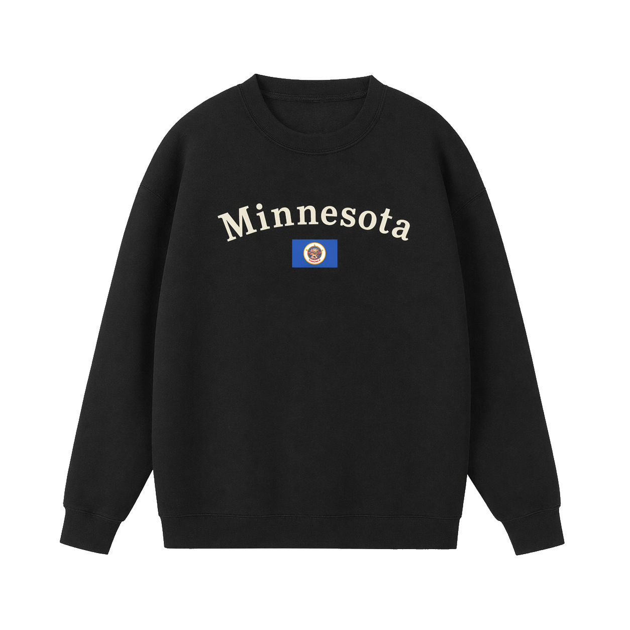 Collection 6 Minnesota Essential Heavyweight Crewneck Sweatshirt - Black front