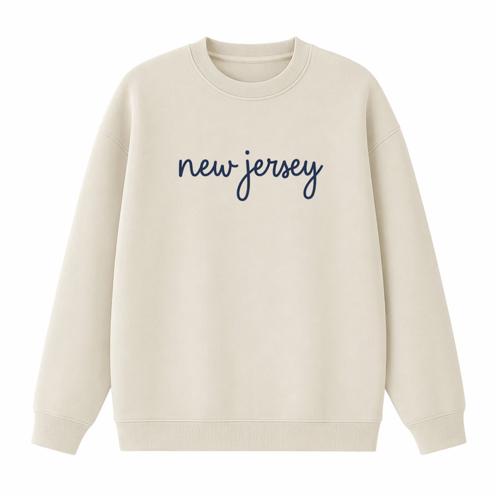 Collection 3 New Jersey Essential Heavyweight Crewneck Sweatshirt - Cream front