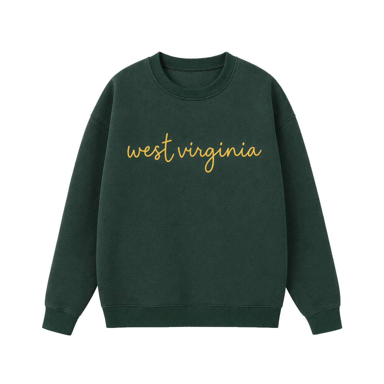 Collection 3 West Virginia Essential Heavyweight Crewneck Sweatshirt - Dark Green front