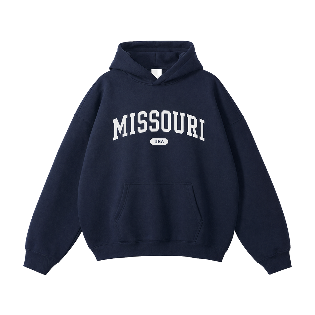 Collection 4 Missouri Oversize Fleeced Hoodie - Navy Blue front