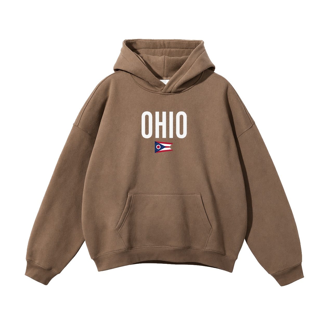 Collection 7 Ohio Oversize Fleeced Hoodie - Brown front