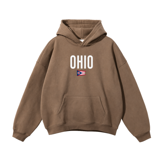 Collection 7 Ohio Oversize Fleeced Hoodie - Brown front