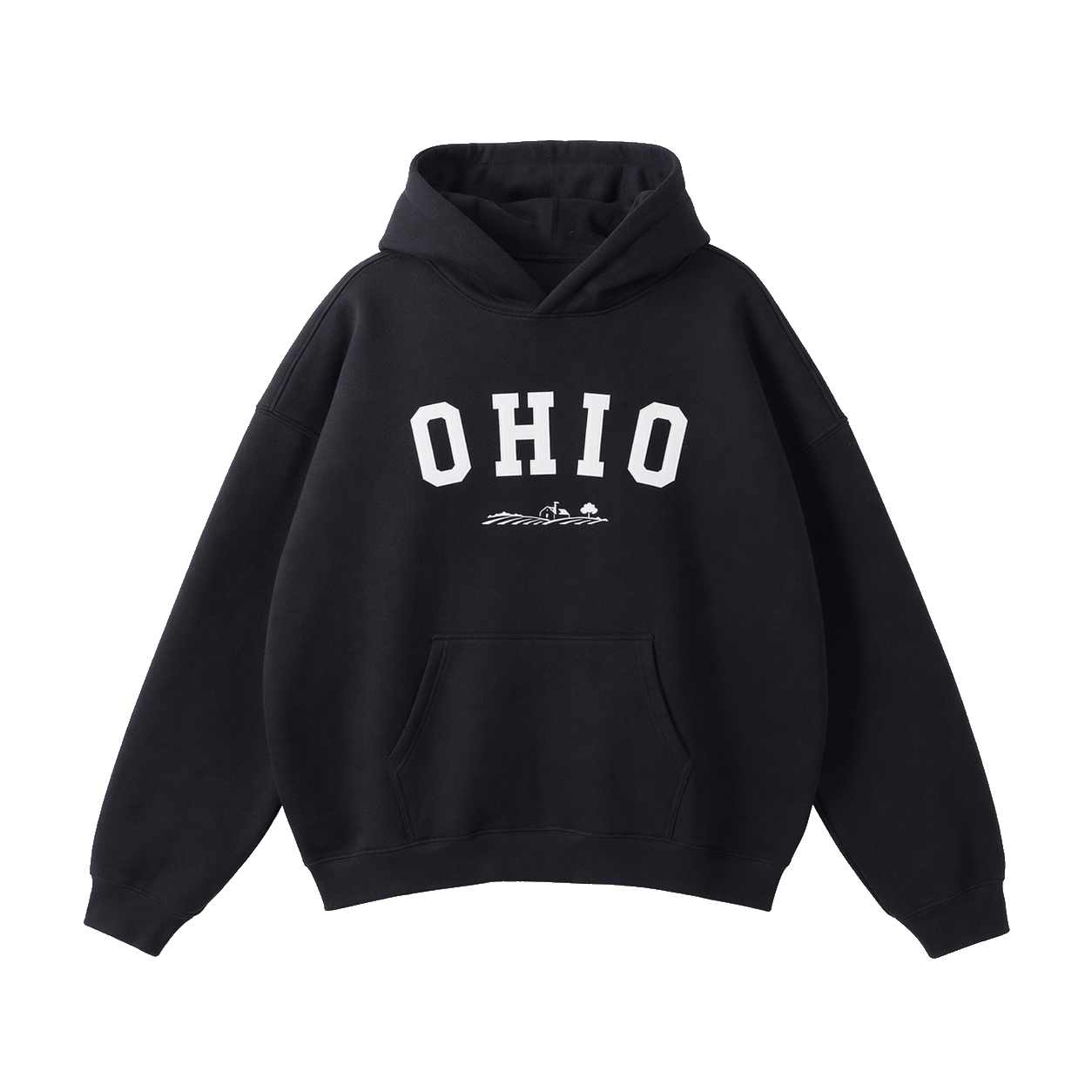 Collection 9 Ohio Oversize Fleeced Hoodie - Black front