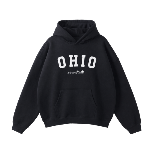 Collection 9 Ohio Oversize Fleeced Hoodie - Black front