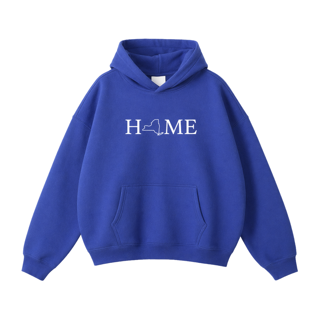 Collection 5 New York Oversize Fleeced Hoodie - Klein Blue front