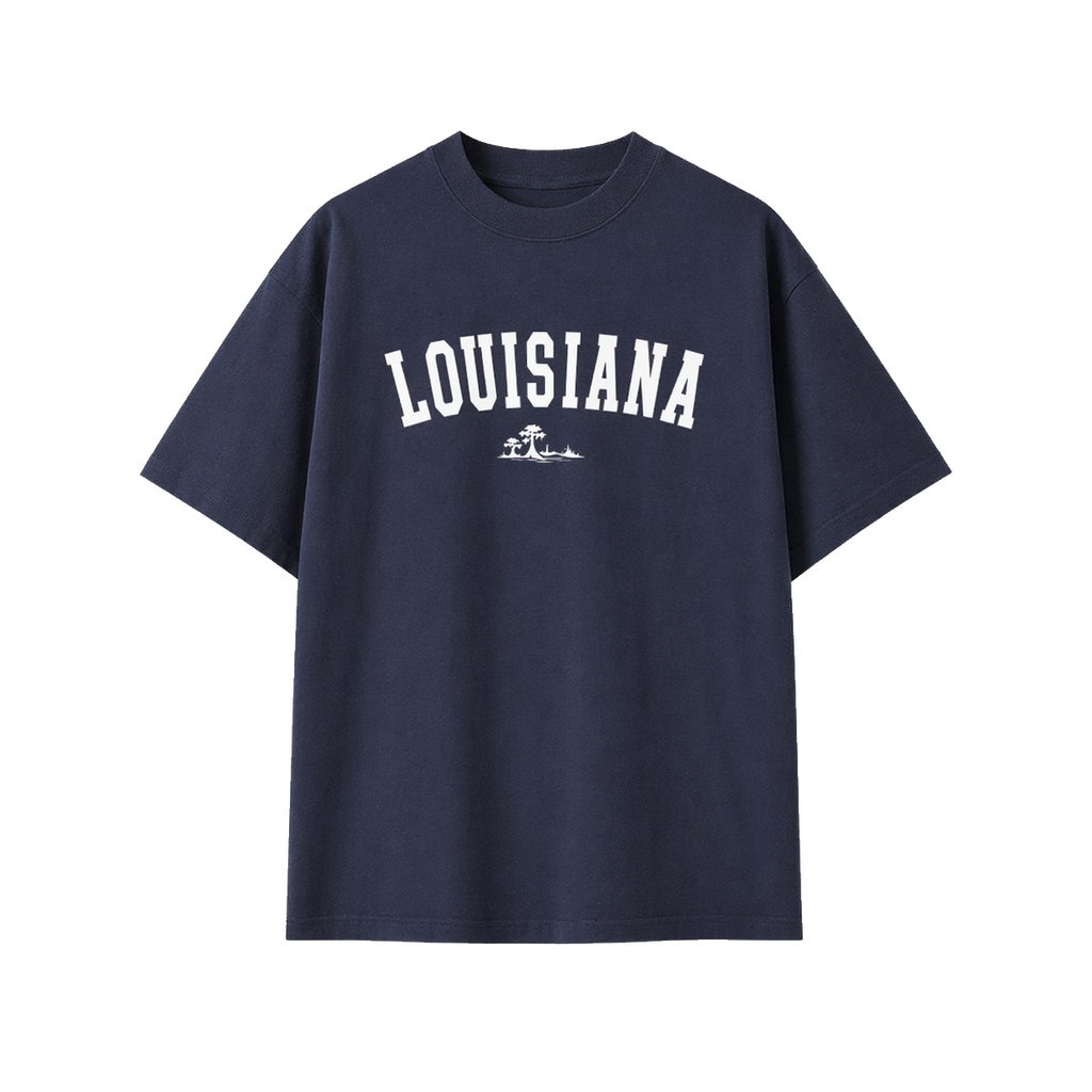 Collection 9 Louisiana Essential Cotton T-Shirt - Navy Blue front