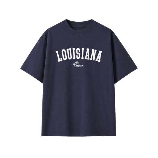 Collection 9 Louisiana Essential Cotton T-Shirt - Navy Blue front