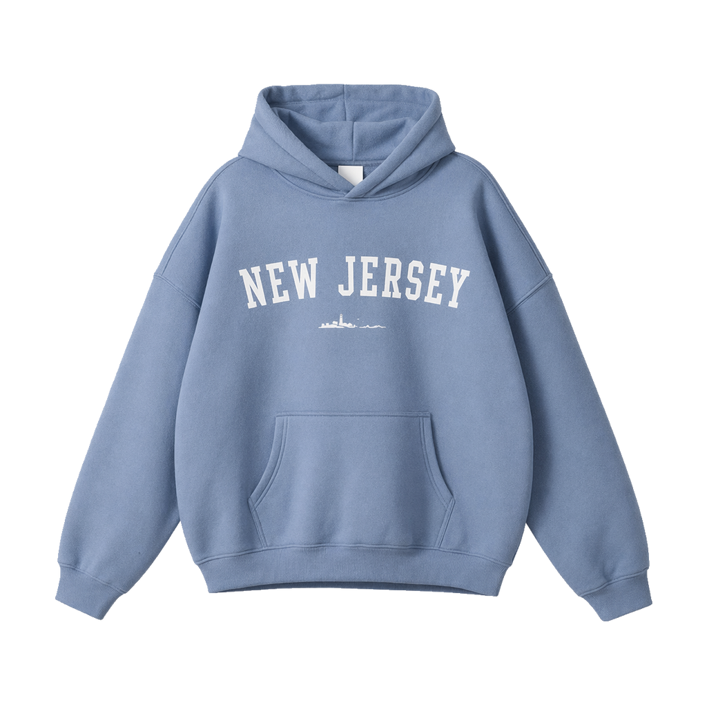 Collection 9 New Jersey Oversize Fleeced Hoodie - Medium Blue front